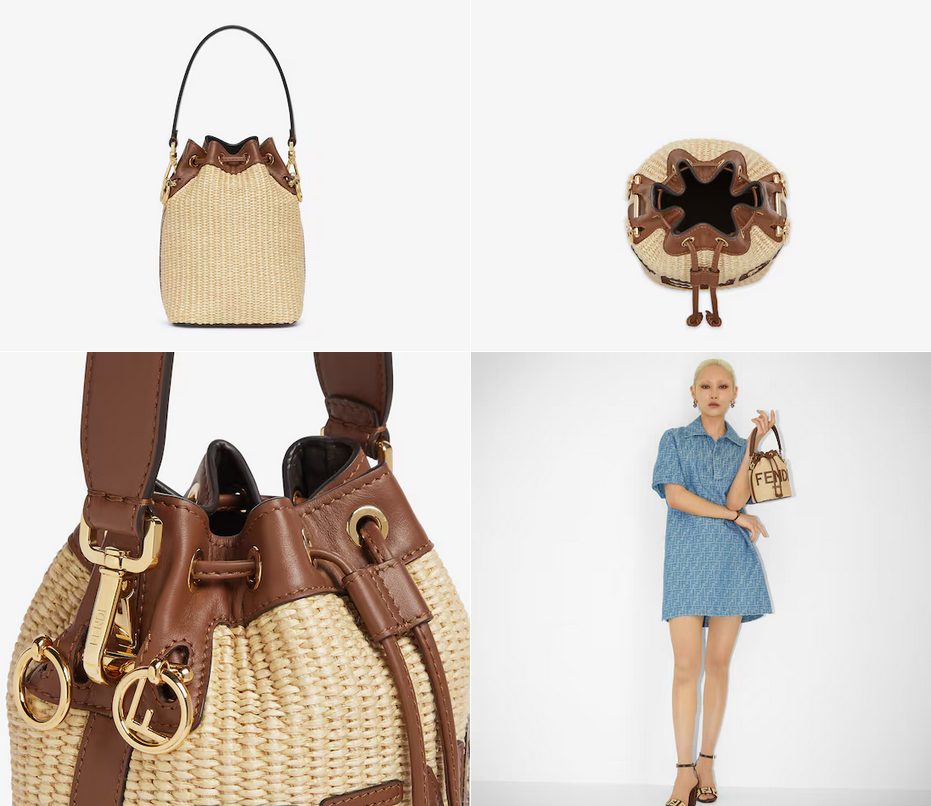 Fendi Mon Tresor Natural raffia mini bag