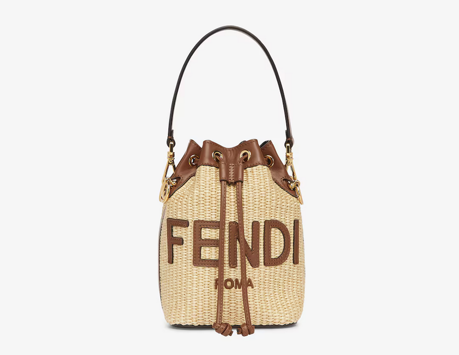 Fendi Mon Tresor Natural raffia mini bag